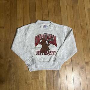 Vintage Jerzees Indiana University Mascot Graphic Crewneck Sweatshirt Kids Small